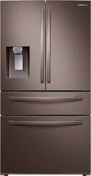 Samsung - 22.4 Cu. Ft. 4-Door French Door Counter-Depth Refrigerator with Food Showcase - Tuscan Stainless Steel - Front_Zoom