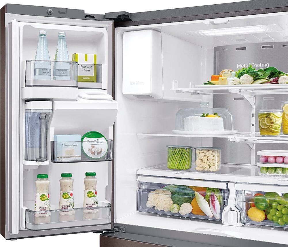 Alt View 12. Samsung - 22.4 Cu. Ft. 4-Door French Door Counter-Depth Refrigerator with Food Showcase - Tuscan Stainless Steel.