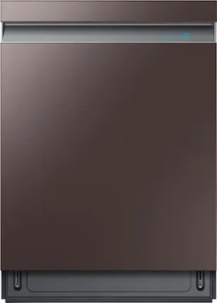 Front. Samsung - Linear Wash 24" Top Control Built-In Dishwasher with AutoRelease Dry, 39 dBA - Fingerprint Resistant Tuscan Stainless Steel.