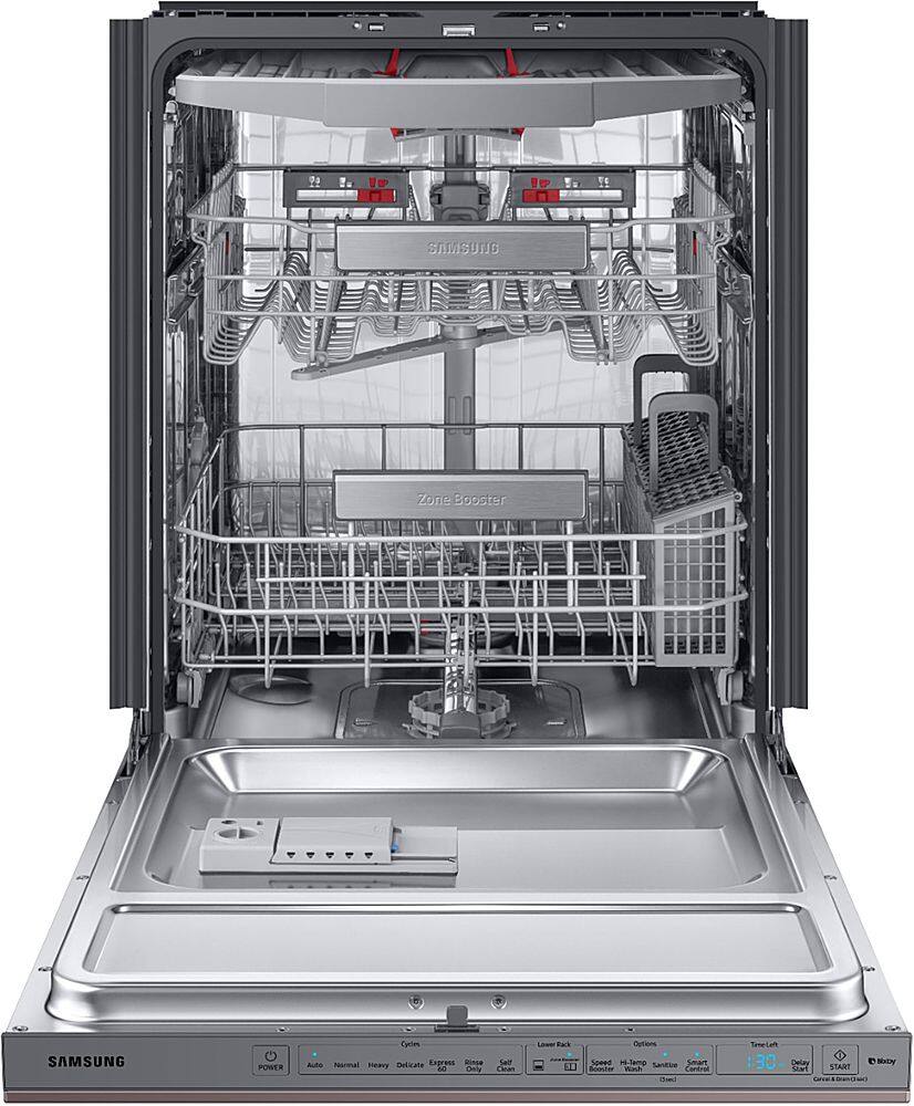 Alt View 2. Samsung - Linear Wash 24" Top Control Built-In Dishwasher with AutoRelease Dry, 39 dBA - Fingerprint Resistant Tuscan Stainless Steel.