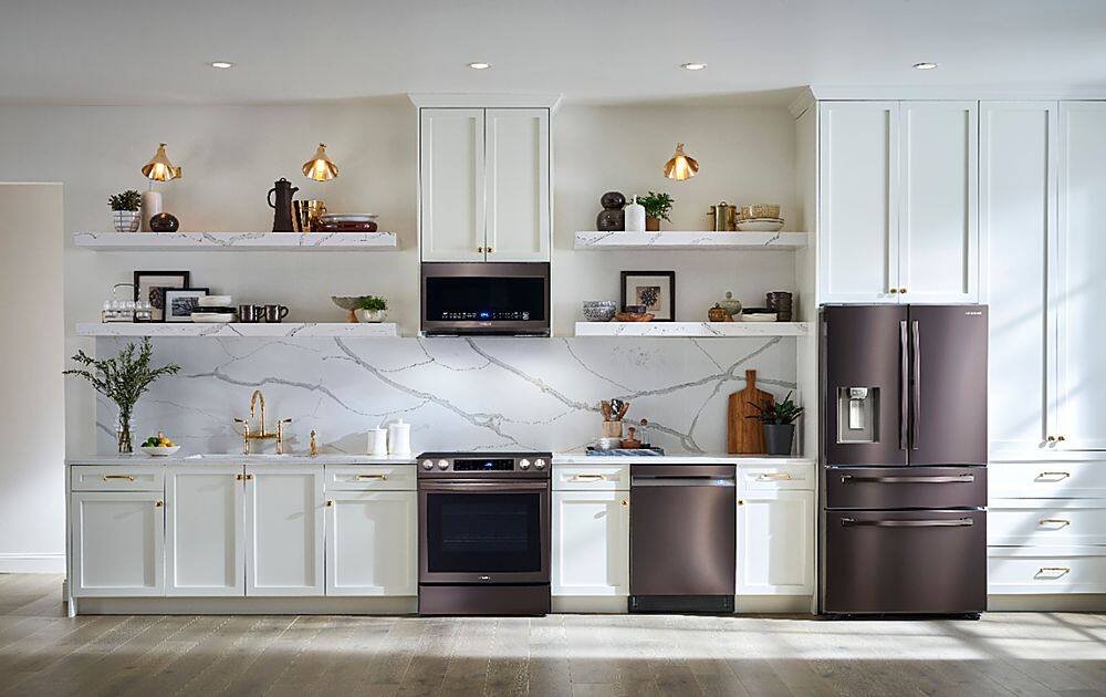 Alt View 30. Samsung - Linear Wash 24" Top Control Built-In Dishwasher with AutoRelease Dry, 39 dBA - Fingerprint Resistant Tuscan Stainless Steel.