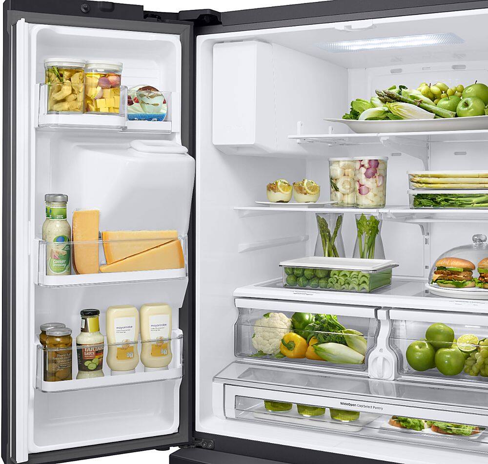 Alt View 11. Samsung - 28 Cu. Ft. French Door Fingerprint Resistant Refrigerator with CoolSelect Pantry - Black Stainless Steel.