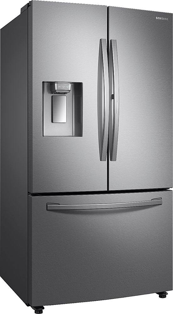Angle. Samsung - 27.8 Cu. Ft. French Door Fingerprint Resistant Refrigerator with Food Showcase - Stainless steel.