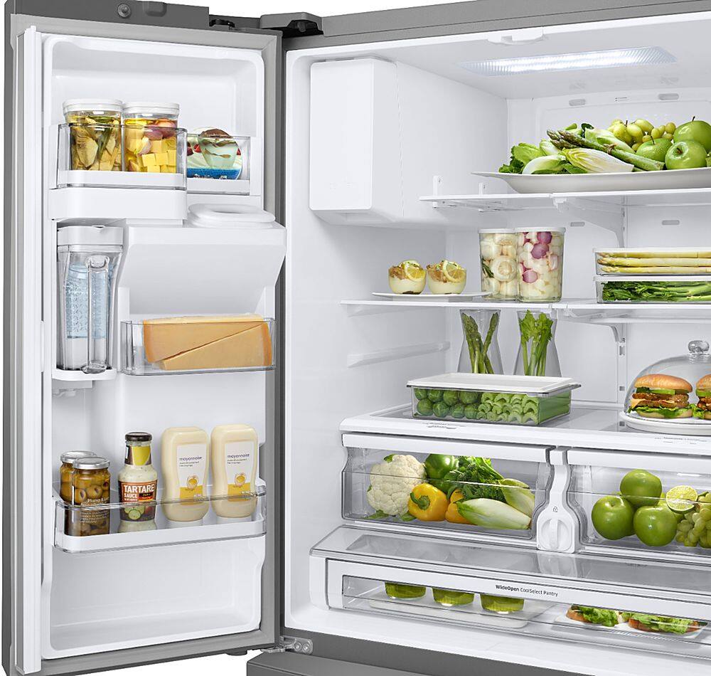 Alt View 12. Samsung - 27.8 Cu. Ft. French Door Fingerprint Resistant Refrigerator with Food Showcase - Stainless steel.