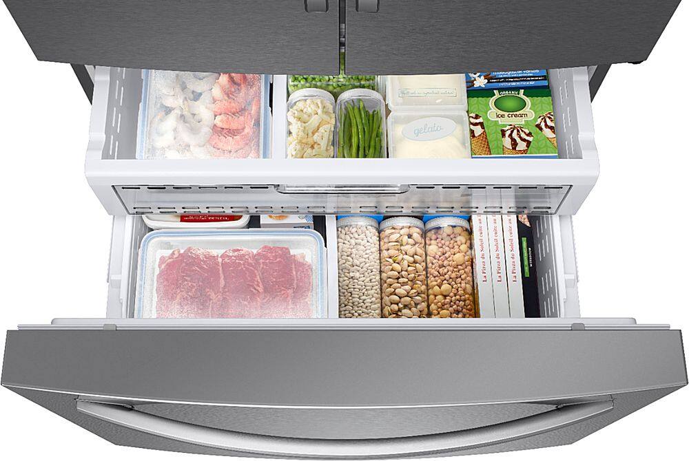 Alt View 15. Samsung - 27.8 Cu. Ft. French Door Fingerprint Resistant Refrigerator with Food Showcase - Stainless steel.
