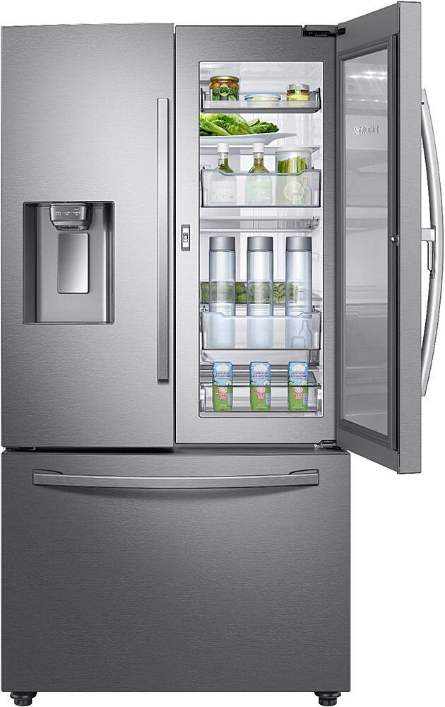 Alt View 18. Samsung - 27.8 Cu. Ft. French Door Fingerprint Resistant Refrigerator with Food Showcase - Stainless steel.