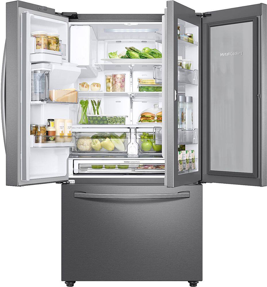 Alt View 1. Samsung - 27.8 Cu. Ft. French Door Fingerprint Resistant Refrigerator with Food Showcase - Stainless steel.