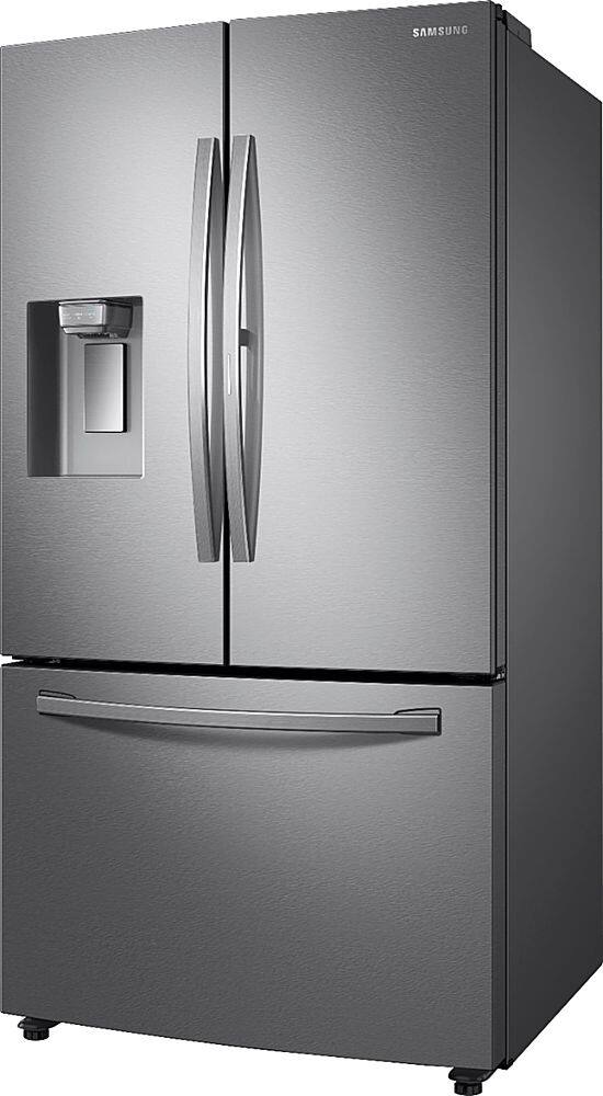 Left. Samsung - 27.8 Cu. Ft. French Door Fingerprint Resistant Refrigerator with Food Showcase - Stainless steel.