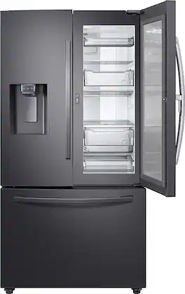 Samsung - 27.8 Cu. Ft. French Door Fingerprint Resistant Refrigerator with Food Showcase - Black Stainless Steel