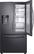 Front. Samsung - 27.8 Cu. Ft. French Door Fingerprint Resistant Refrigerator with Food Showcase - Black stainless steel.
