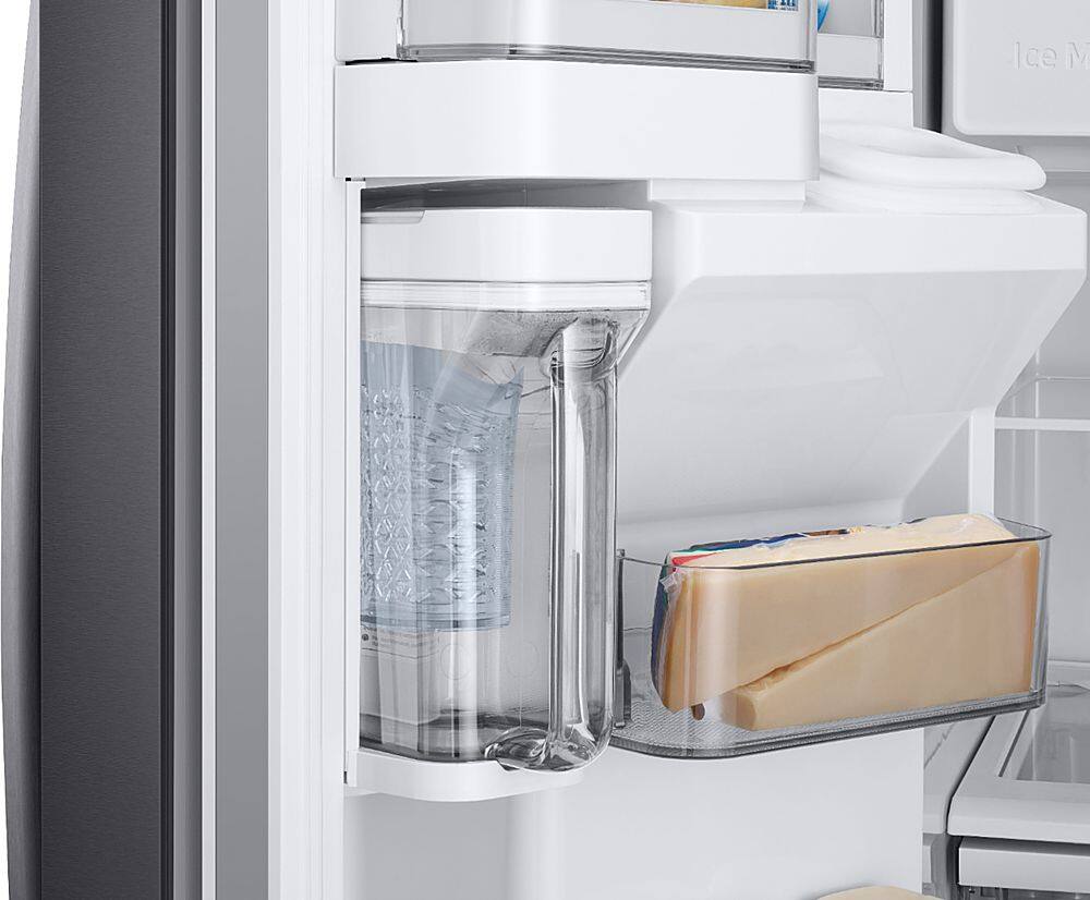 Alt View 18. Samsung - 27.8 Cu. Ft. French Door  Fingerprint Resistant Refrigerator  with Food Showcase - Black stainless steel.