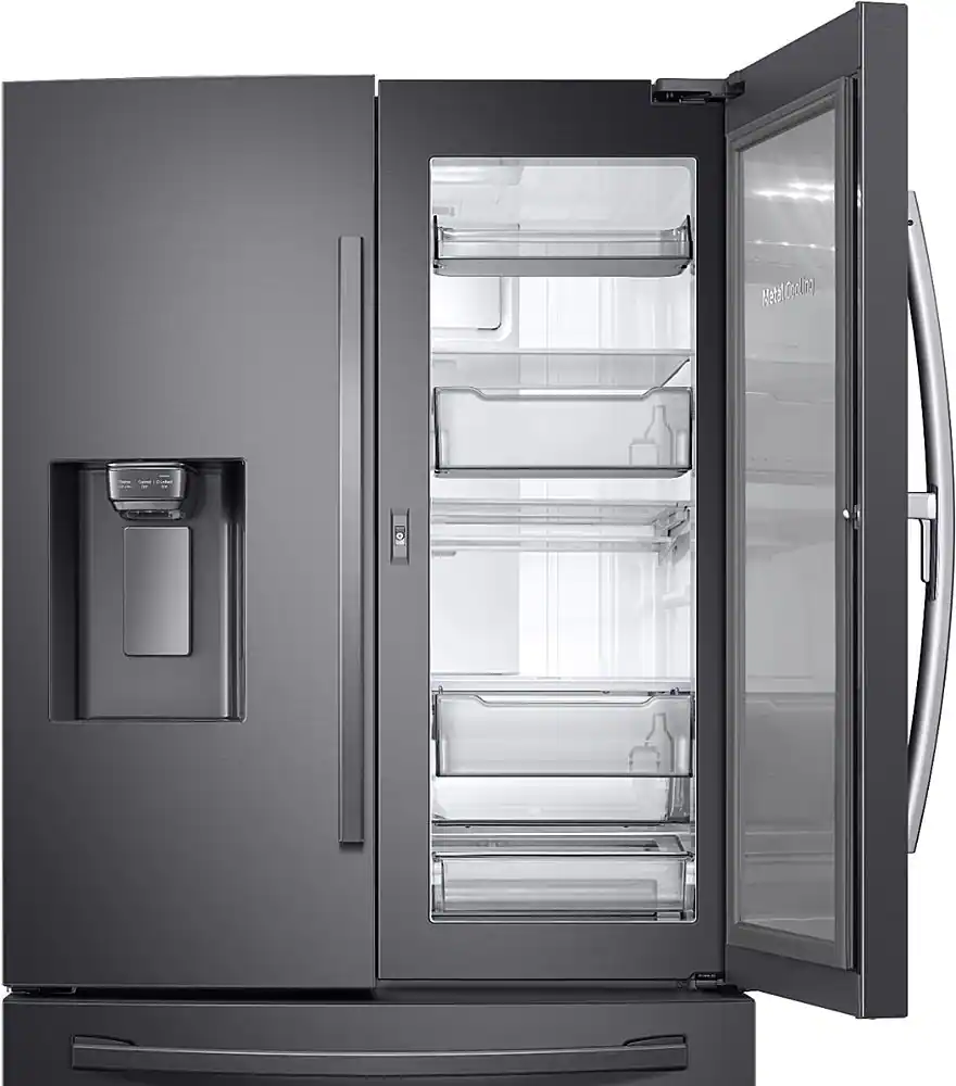 Alt View 19. Samsung - 27.8 Cu. Ft. French Door  Fingerprint Resistant Refrigerator  with Food Showcase - Black stainless steel.