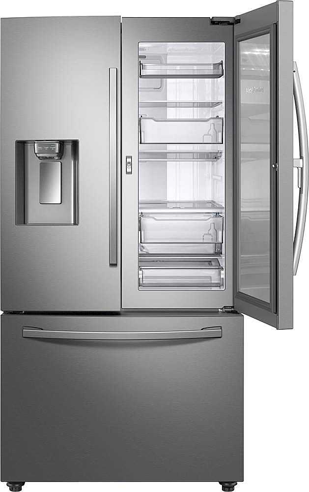 Alt View 12. Samsung - 22.5 Cu. Ft. French Door Counter-Depth Fingerprint Resistant Refrigerator with Food Showcase - Stainless steel.
