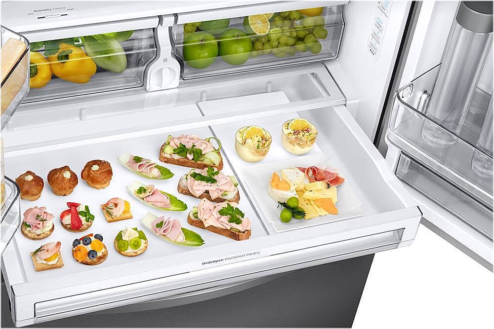Alt View 15. Samsung - 22.5 Cu. Ft. French Door Counter-Depth Fingerprint Resistant Refrigerator with Food Showcase - Stainless steel.