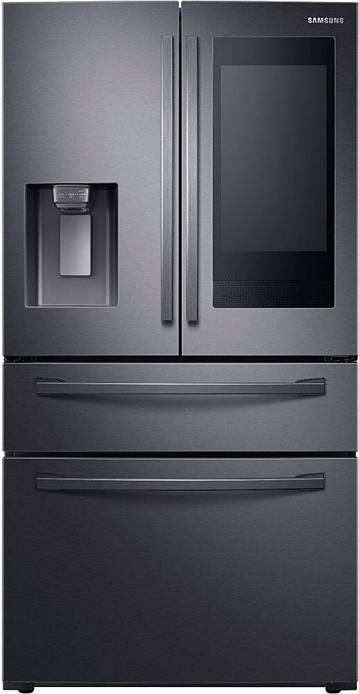 Alt View 16. Samsung - Family Hub 27.7 Cu. Ft. 4-Door French Door  Fingerprint Resistant Refrigerator - Black stainless steel.