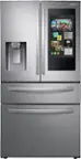 Front. Samsung - Family Hub 22.2 Cu. Ft. 4-Door French Door Counter-Depth  Fingerprint Resistant Refrigerator - Stainless steel.