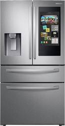 Samsung - Family Hub 22.2 Cu. Ft. 4-Door French Door Counter-Depth Fingerprint Resistant Refrigerator - Stainless Steel - Front_Zoom