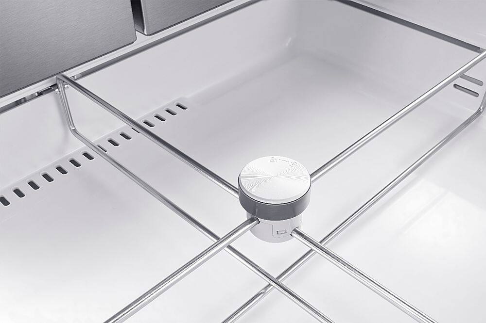 Alt View 17. Samsung - 22.2 cu. ft. 4-Door French Door Counter Depth Smart Refrigerator with Family Hub - Black stainless steel.