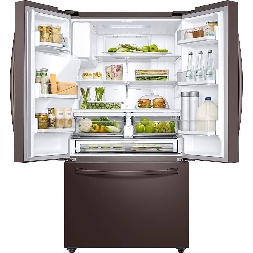 Alt View 1. Samsung - 28 Cu. Ft. French Door Fingerprint Resistant Refrigerator with CoolSelect Pantry - Tuscan Stainless Steel.