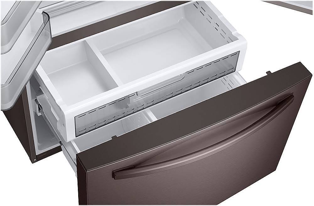 Alt View 3. Samsung - 28 Cu. Ft. French Door Fingerprint Resistant Refrigerator with CoolSelect Pantry - Tuscan Stainless Steel.