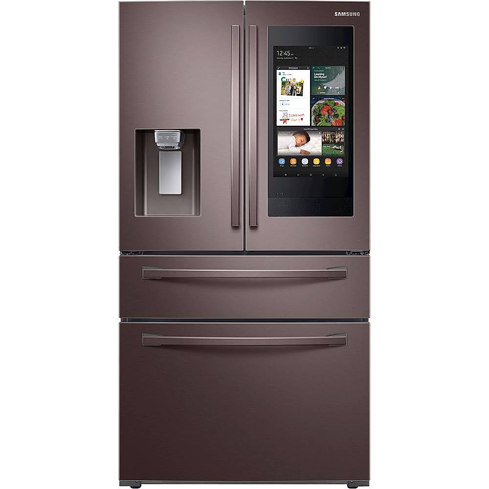 Samsung - 27.7 cu. ft. 4-Door French Door Smart Refrigerator with Family Hub - Tuscan Stainless Steel