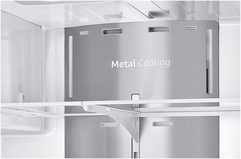 Alt View 15. Samsung - 27.7 cu. ft. 4-Door French Door Smart Refrigerator with Family Hub - Tuscan Stainless Steel.