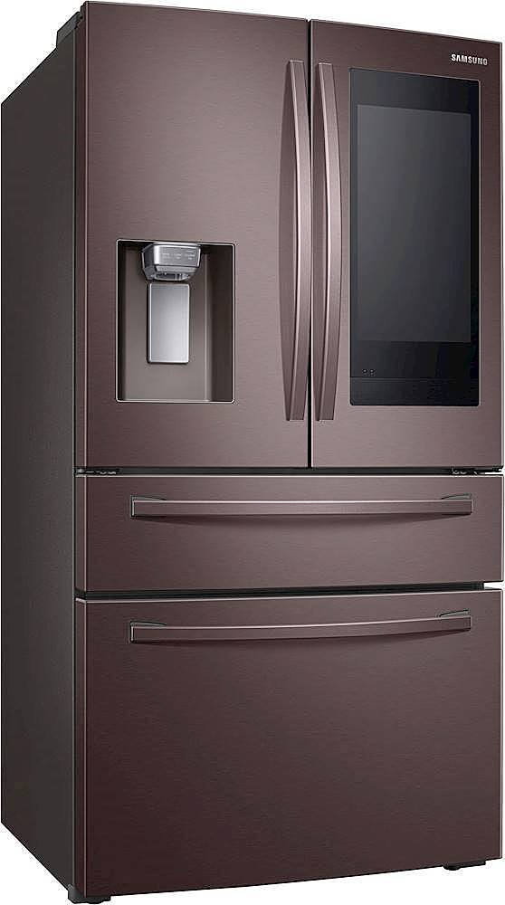Alt View 12. Samsung - Family Hub 22.2 Cu. Ft. 4-Door French Door Counter-Depth Fingerprint Resistant Refrigerator - Tuscan Stainless Steel.