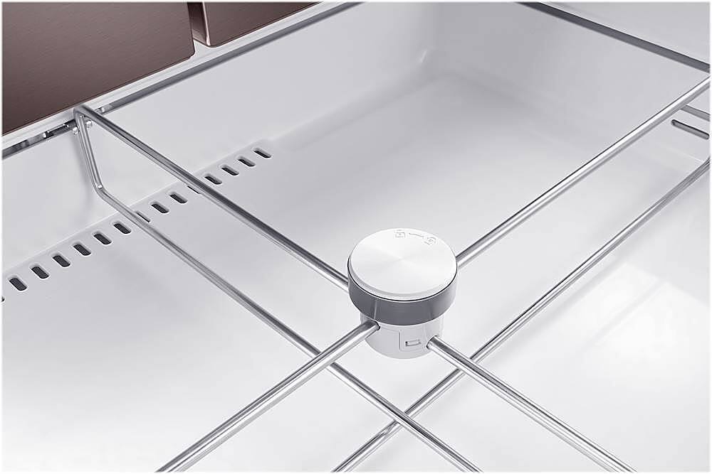 Alt View 13. Samsung - Family Hub 22.2 Cu. Ft. 4-Door French Door Counter-Depth Fingerprint Resistant Refrigerator - Tuscan Stainless Steel.