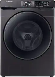 Samsung - 5.0 Cu. Ft. High-Efficiency Stackable Smart Front Load Washer with Steam - Black Stainless Steel - Front_Zoom