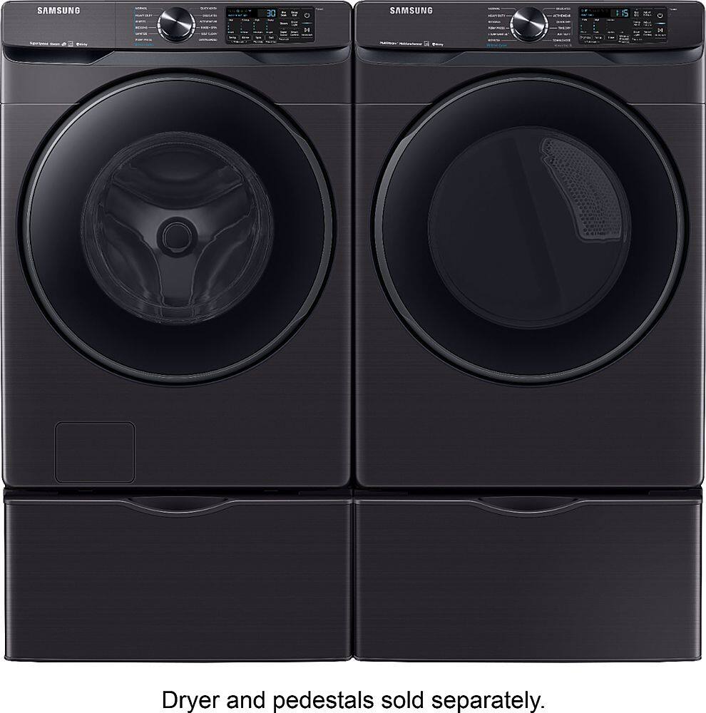 Alt View 22. Samsung - 5.0 Cu. Ft. High-Efficiency Stackable Smart Front Load Washer with Steam - Black stainless steel.