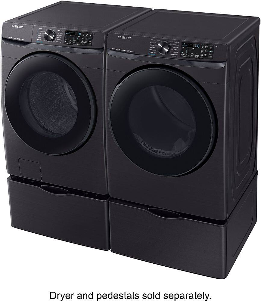 Alt View 24. Samsung - 5.0 Cu. Ft.  High-Efficiency Stackable Smart Front Load Washer with Steam - Black stainless steel.