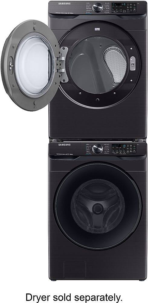 Alt View 26. Samsung - 5.0 Cu. Ft.  High-Efficiency Stackable Smart Front Load Washer with Steam - Black stainless steel.