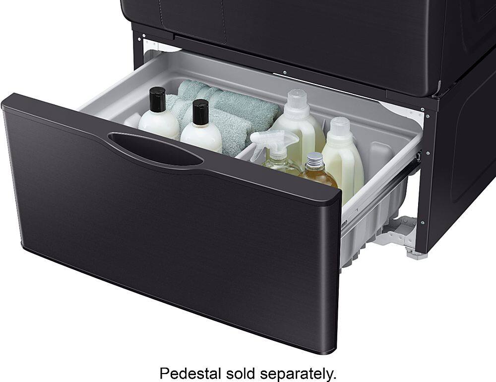 Alt View 29. Samsung - 5.0 Cu. Ft. High-Efficiency Stackable Smart Front Load Washer with Steam - Black stainless steel.