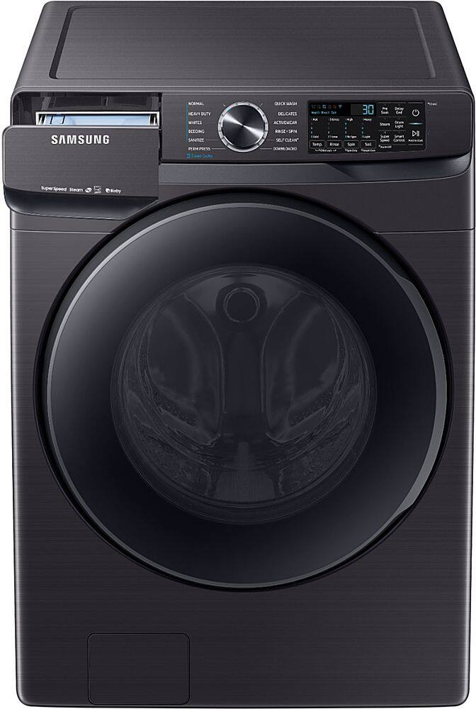 Alt View 30. Samsung - 5.0 Cu. Ft.  High-Efficiency Stackable Smart Front Load Washer with Steam - Black stainless steel.