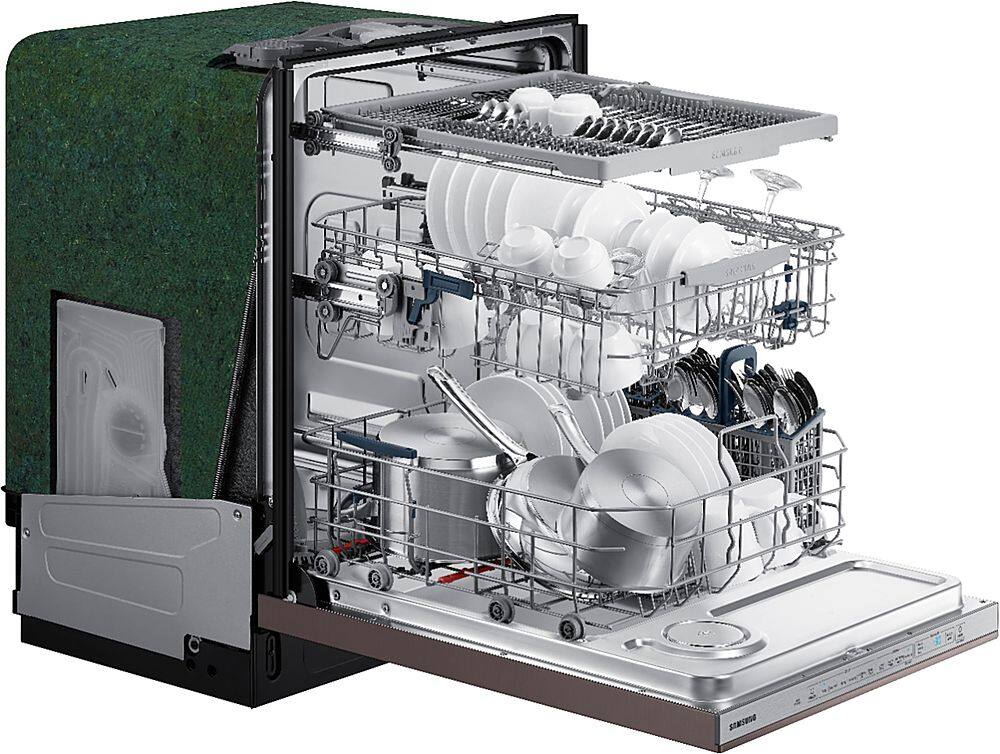 Alt View 17. Samsung - StormWash 24" Top Control Built-In Dishwasher with AutoRelease Dry, 3rd Rack, 48 dBA - Tuscan Stainless Steel.