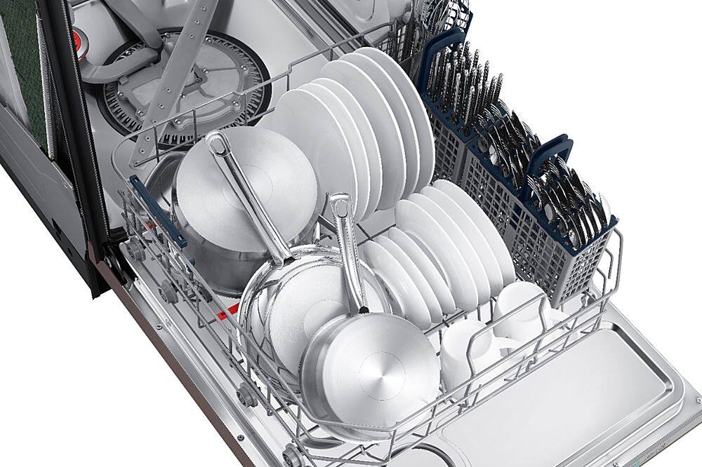 Alt View 28. Samsung - StormWash 24" Top Control Built-In Dishwasher with AutoRelease Dry, 3rd Rack, 48 dBA - Tuscan Stainless Steel.