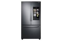 Samsung - 36 in. Wide 28 cu. ft. 3-Door French Door Smart Refrigerator with Family Hub - Black Stainless Steel - Front_Zoom