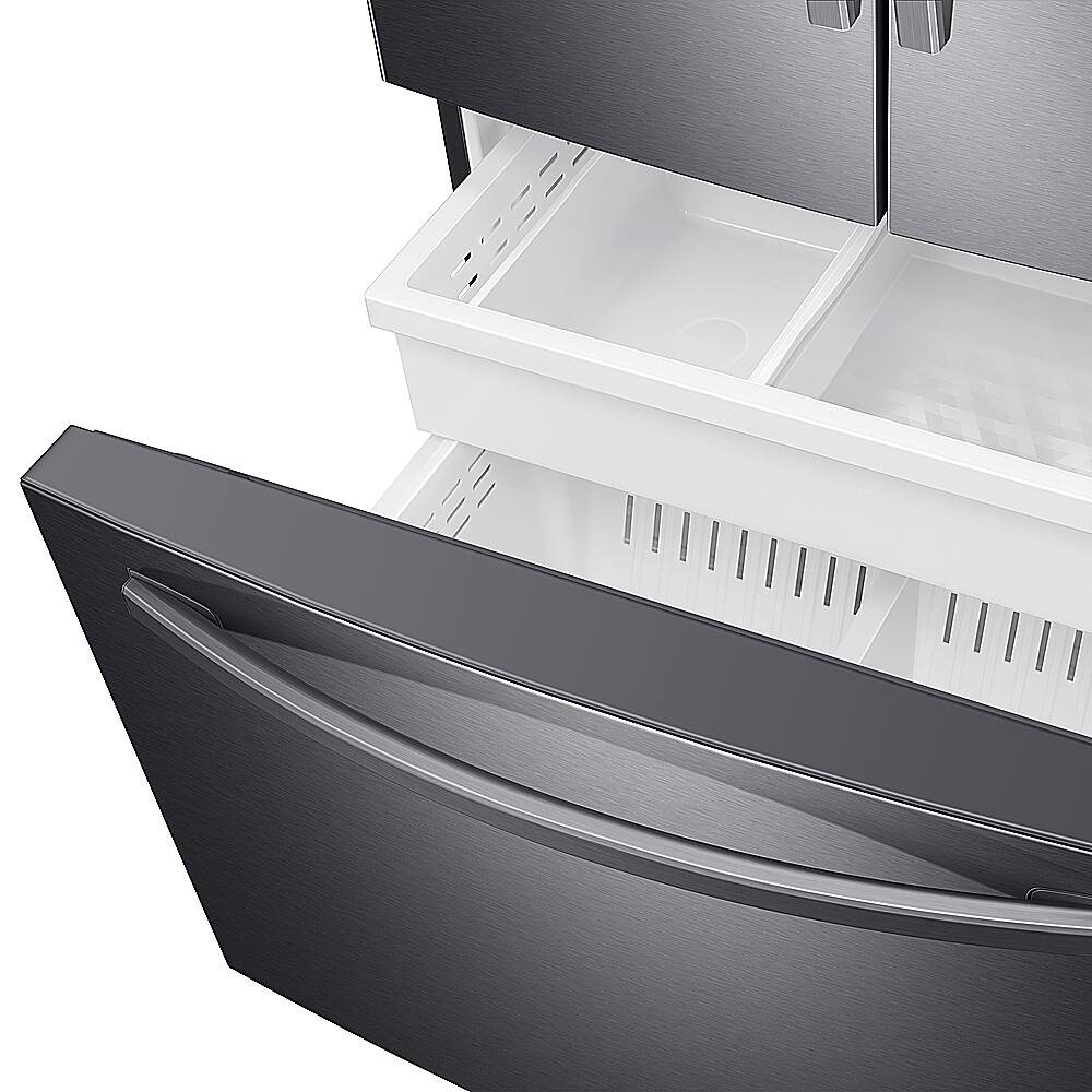 Alt View 28. Samsung - 28 cu. ft. 3-Door French Door Smart Refrigerator with Family Hub - Fingerprint Resistant Black Stainless Steel.