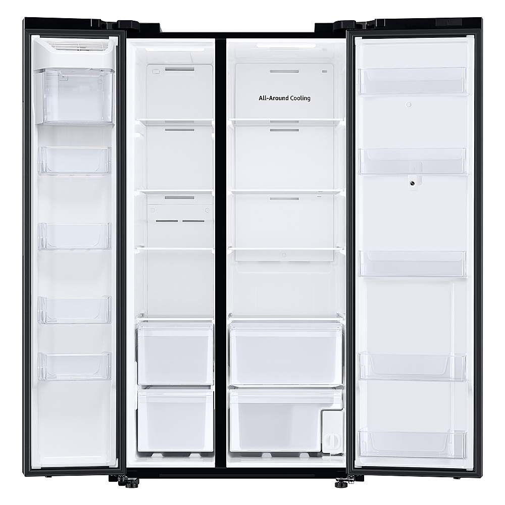 Alt View 15. Samsung - 27.3 cu. ft. Side-by-Side Smart Refrigerator with Family Hub - Fingerprint Resistant Black Stainless Steel.