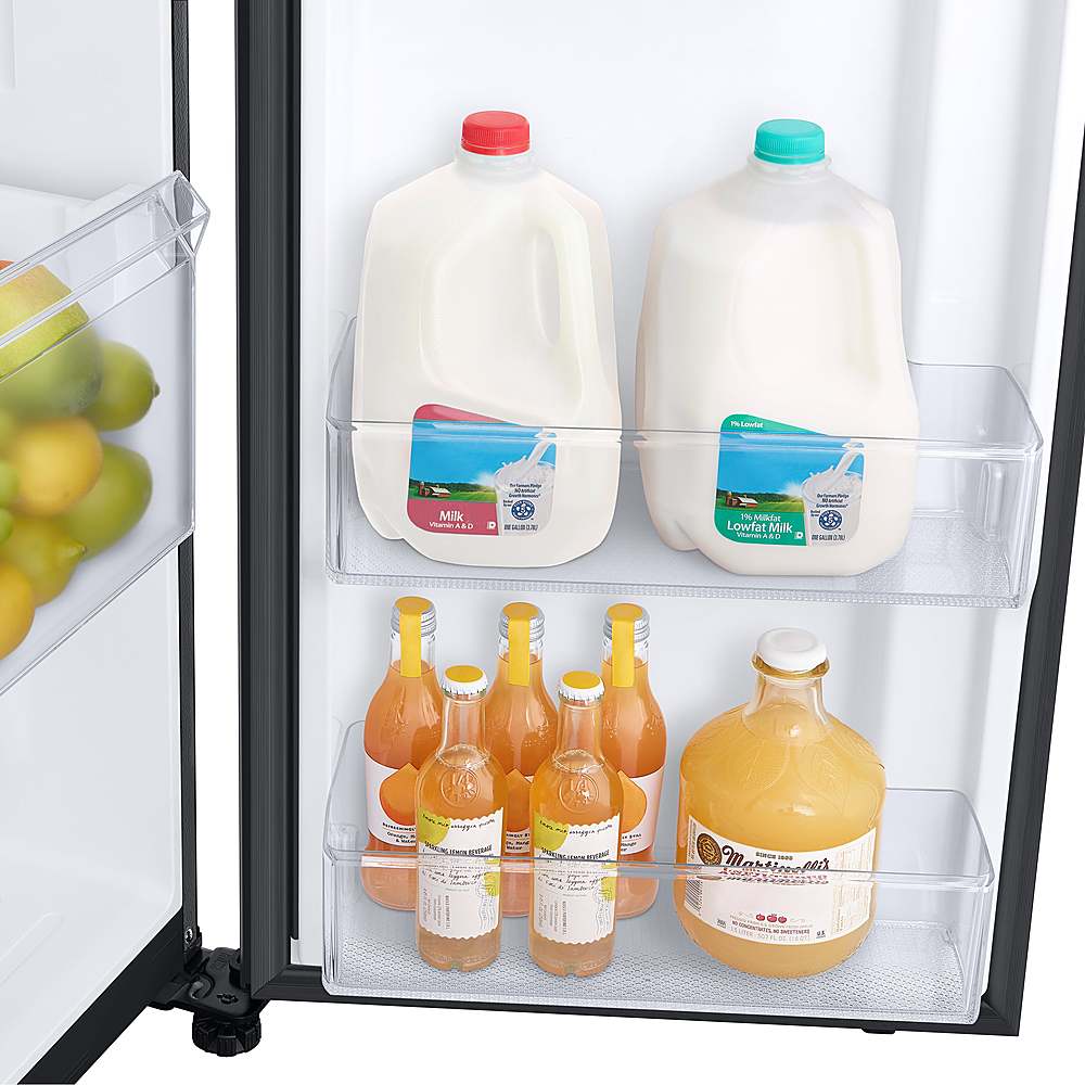 Alt View 16. Samsung - 27.3 cu. ft. Side-by-Side Smart Refrigerator with Family Hub - Fingerprint Resistant Black Stainless Steel.