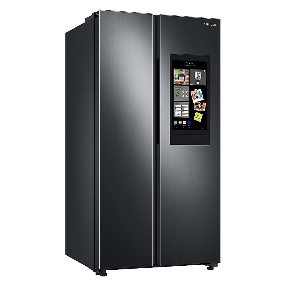 Alt View 18. Samsung - 27.3 cu. ft. Side-by-Side Smart Refrigerator with Family Hub - Fingerprint Resistant Black Stainless Steel.