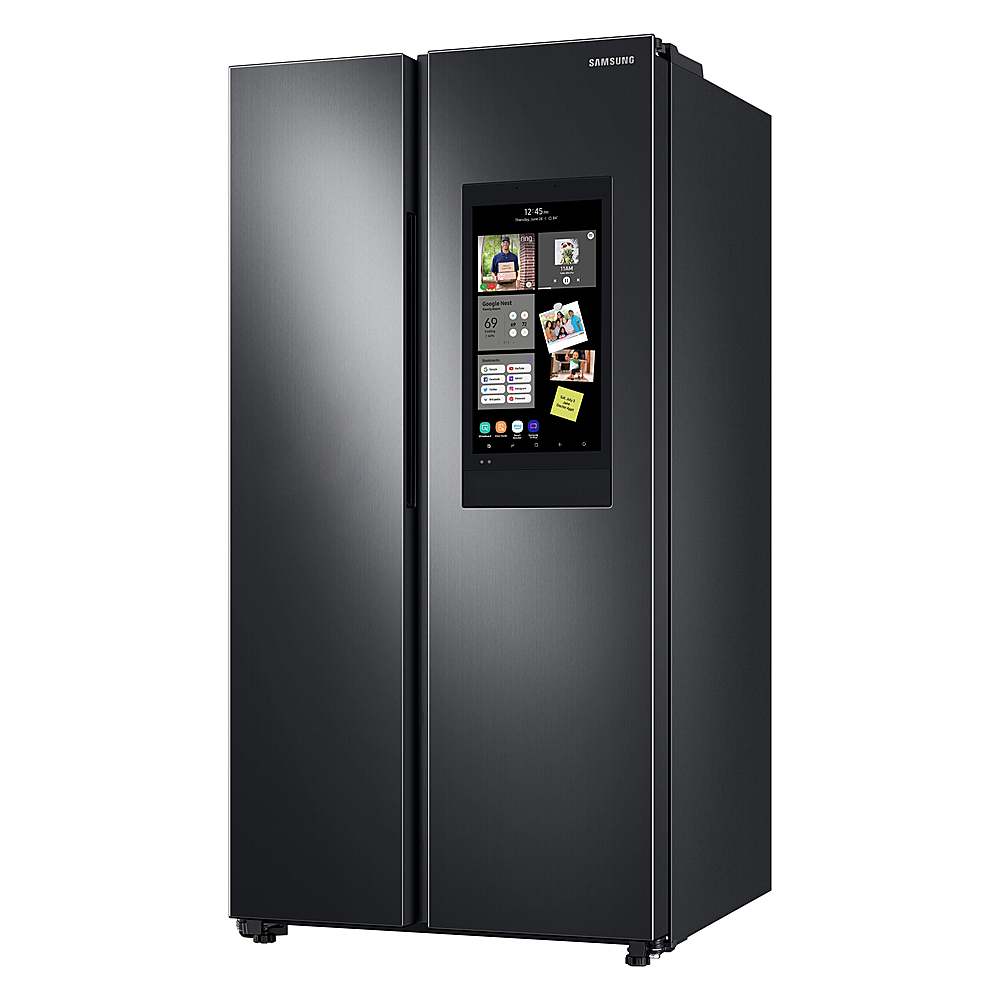 Alt View 19. Samsung - 27.3 cu. ft. Side-by-Side Smart Refrigerator with Family Hub - Fingerprint Resistant Black Stainless Steel.