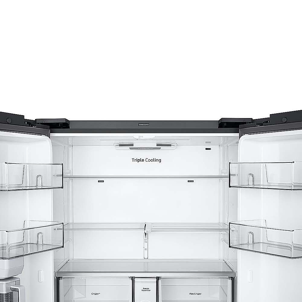 Alt View 21. Samsung - 29 cu. ft. 4-Door Flex French Door Smart Refrigerator with Dual Ice Maker - Fingerprint Resistant Black Stainless Steel.
