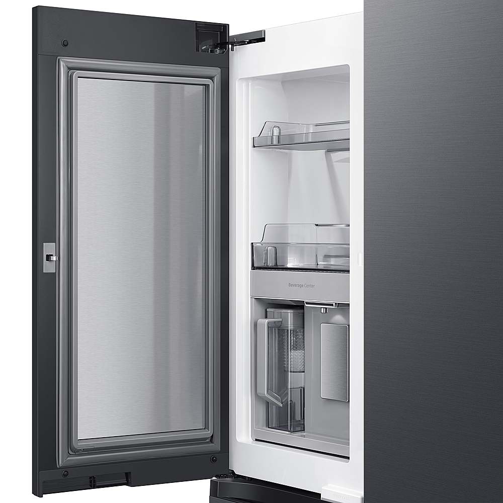 Alt View 14. Samsung - BESPOKE 29 cu. ft. 4-Door Flex French Door Smart Refrigerator with Customizable Panel Colors - Matte Black Steel.