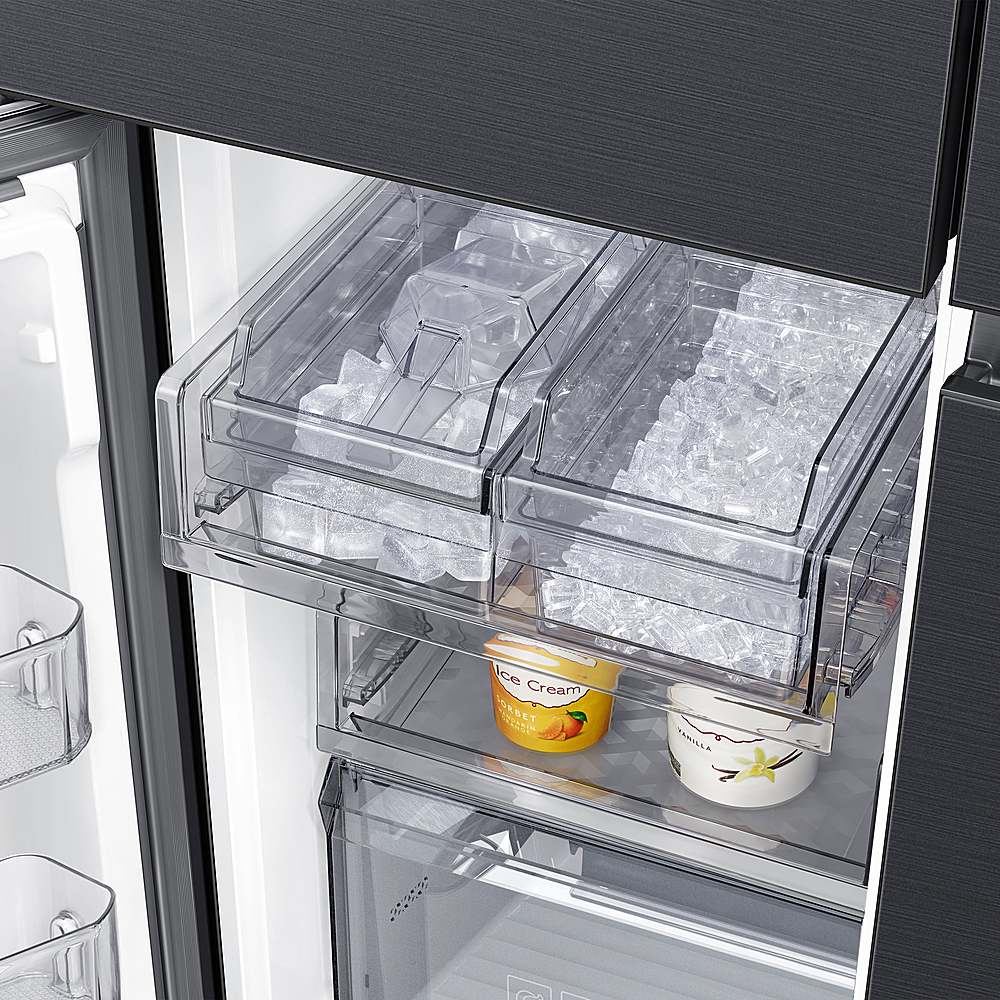 Alt View 16. Samsung - BESPOKE 29 cu. ft. 4-Door Flex French Door Smart Refrigerator with Customizable Panel Colors - Matte Black Steel.