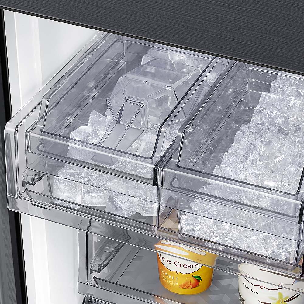 Alt View 17. Samsung - BESPOKE 29 cu. ft. 4-Door Flex French Door Smart Refrigerator with Customizable Panel Colors - Matte Black Steel.