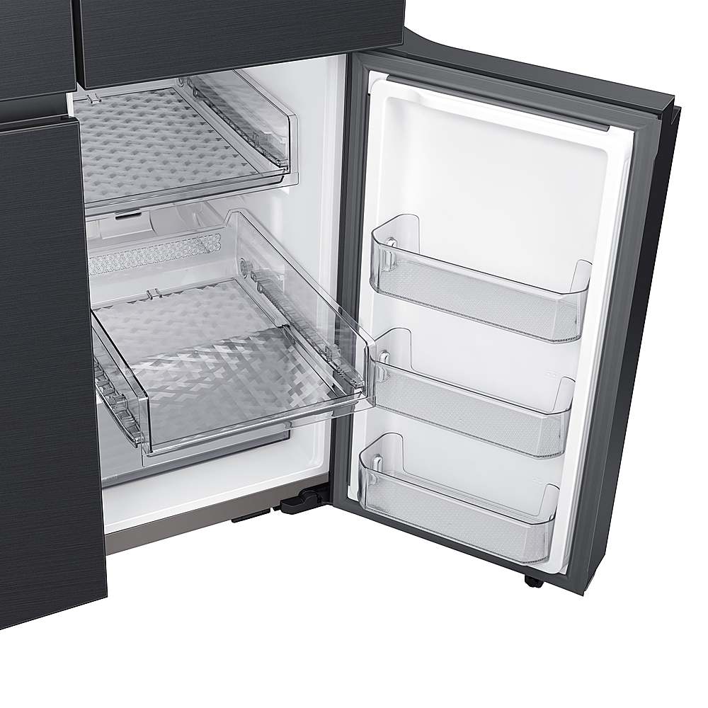 Alt View 18. Samsung - BESPOKE 29 cu. ft. 4-Door Flex French Door Smart Refrigerator with Customizable Panel Colors - Matte Black Steel.