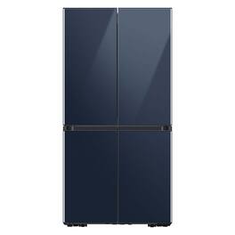 Samsung - BESPOKE 29 cu. ft. 4-Door Flex French Door Smart Refrigerator with Customizable Panel Colors - Navy Glass