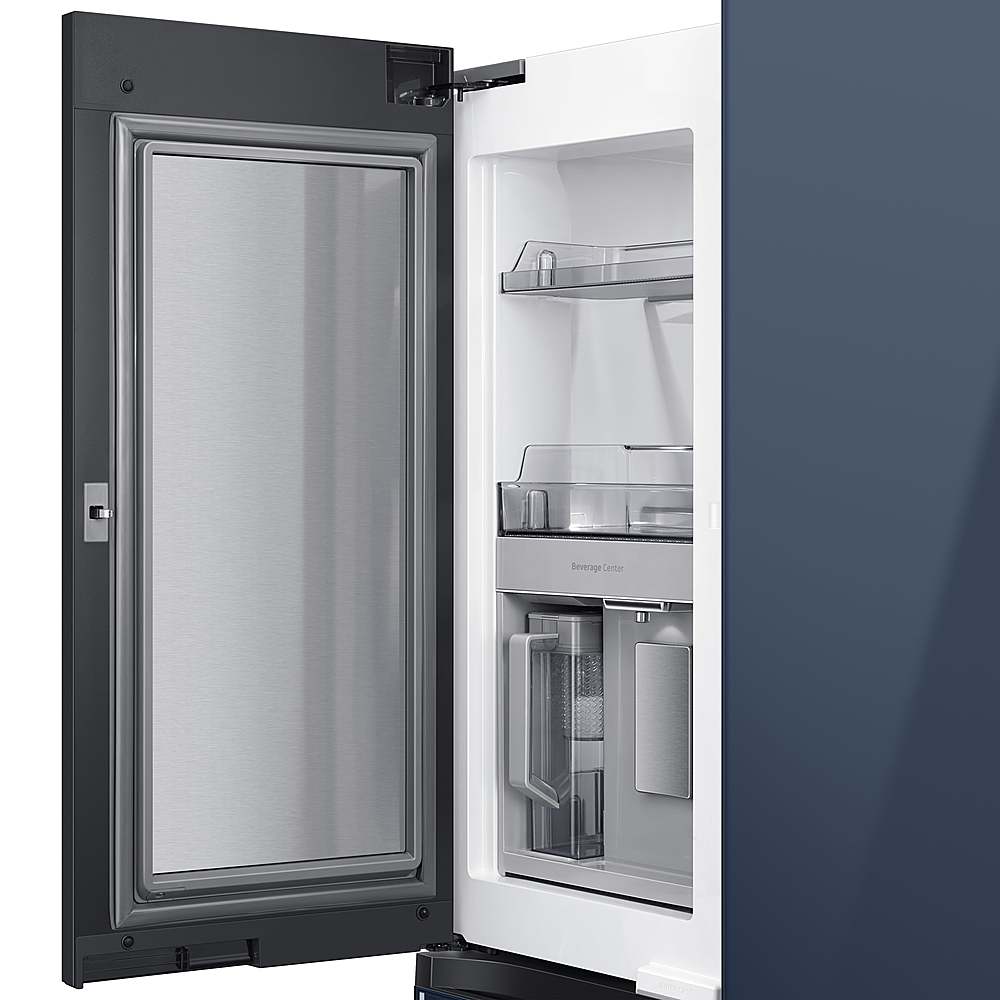 Alt View 14. Samsung - BESPOKE 29 cu. ft. 4-Door Flex French Door Smart Refrigerator with Customizable Panel Colors - Navy Glass.