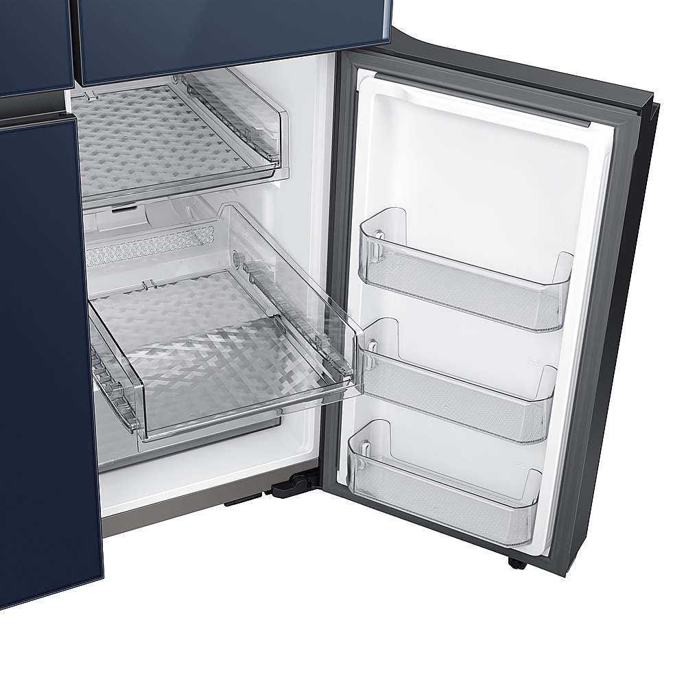 Alt View 18. Samsung - BESPOKE 29 cu. ft. 4-Door Flex French Door Smart Refrigerator with Customizable Panel Colors - Navy Glass.